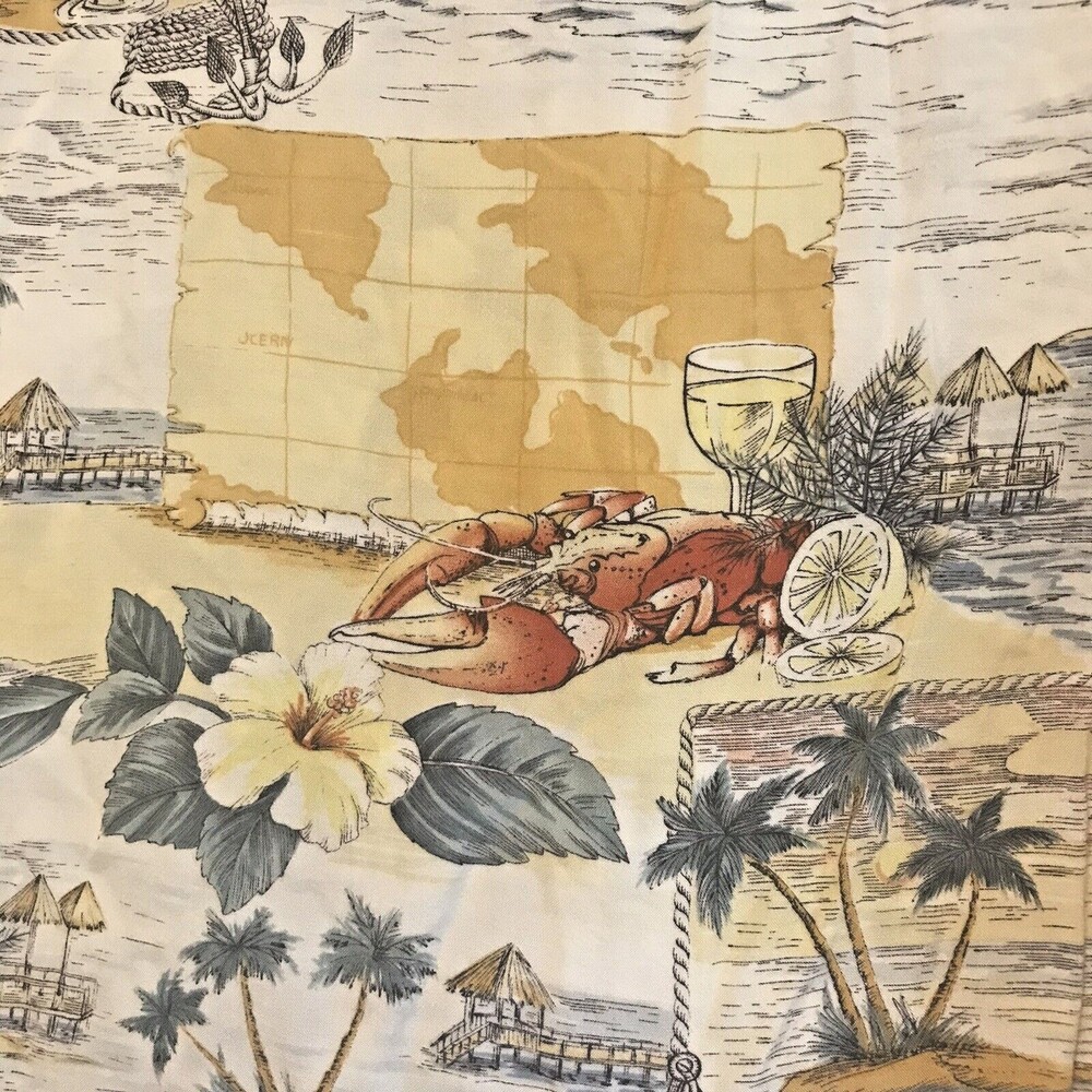 Vintage Pierre Cardin Hawaiian Beach Shirt Aloha Summer Men L Rayon Button Up SS
